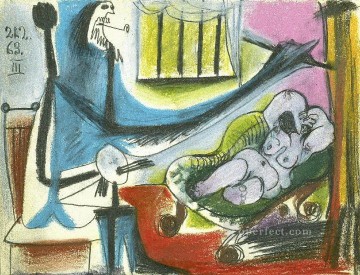 El estudio El artista y su modelo II 1963 Pablo Picasso Pinturas al óleo